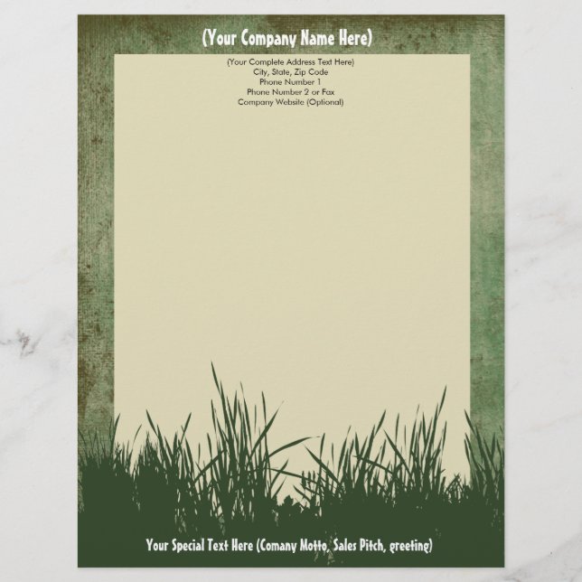 Nature Grass Tree Custom Letterhead (Front)