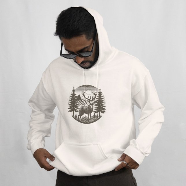   Nature Greys Deer Scene Ai Art  Hoodie (Creator Uploaded)