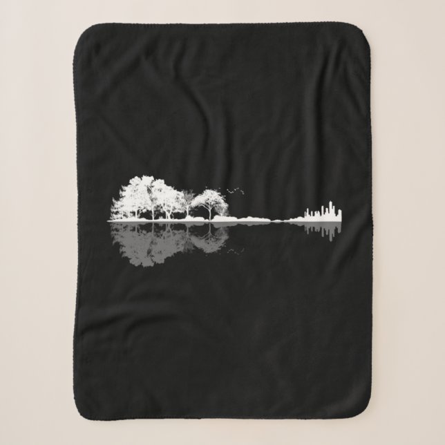 Nature Guitar Sherpa Blanket (Front)