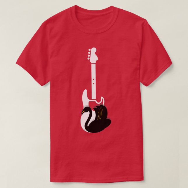 Nature Guitar swan black white T-Shirt (Design Front)