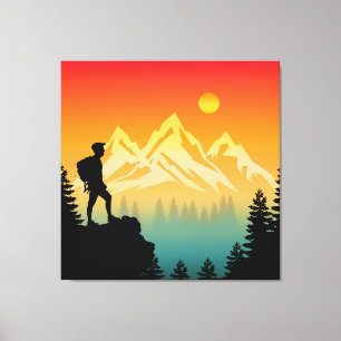 Nature Hiking Mountain Forest Scenery Canvas Print