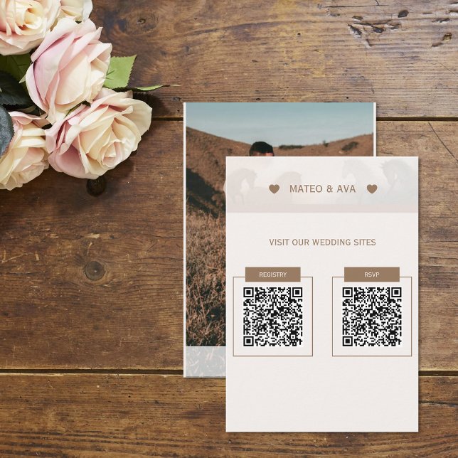 Nature Horses Photo Wedding QR Cd Enclosure Card (Custom Wedding 2 QR code enclosure cards (Add Your Photo))