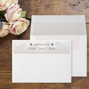 Nature Horses Wedding Custom Thank You Envelope