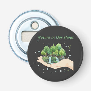 Nature in Our Hands Watercolor Environmental Art Bottle Opener