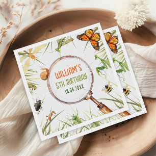 Nature Insect Bugs Birthday Party Napkin
