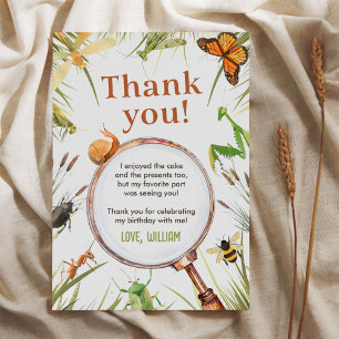 Nature Insect Bugs Birthday Party Thank You Card