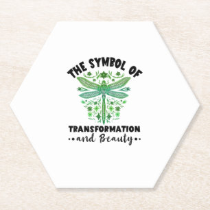 Nature Insect Dragonflies Transformation Beauty Dr Paper Coaster