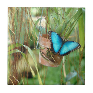 Nature Inspirations Bright Blue Butterfly Tile