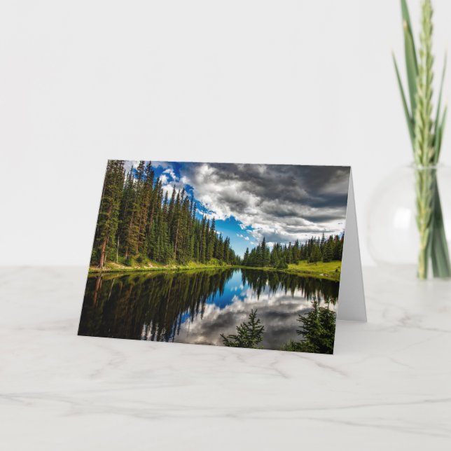 Nature Inspirations Conifer Forest and Lake  Card (Front)