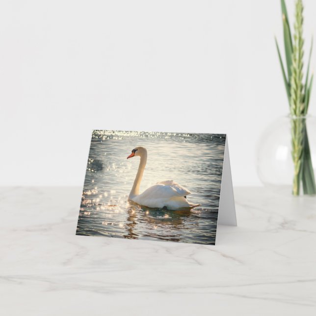 Nature Inspirations Elegant Swan Note Card (Front)