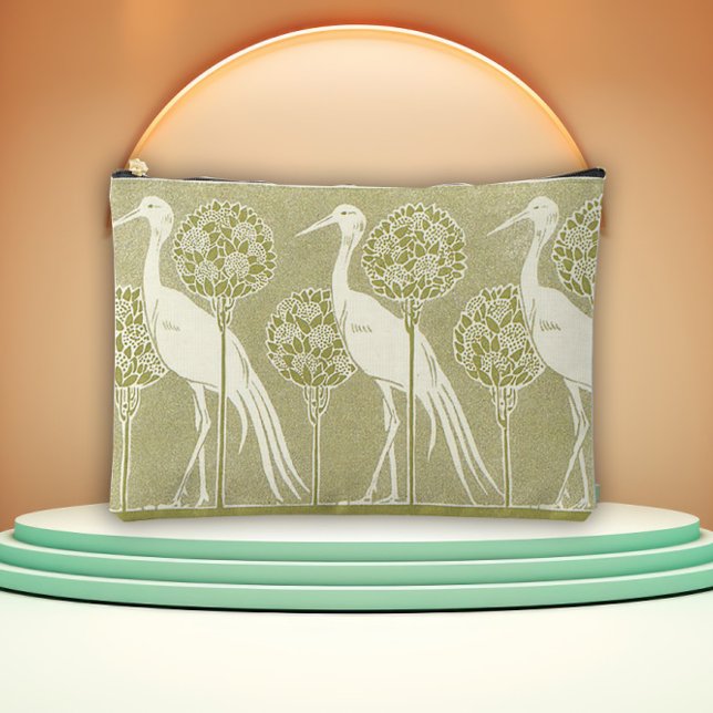 Nature Inspired Art Nouveau Stork Accessory Pouch (Creator Uploaded)