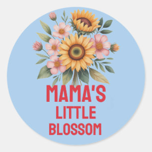 Nature-Inspired Colourful Sunflower Nursery Classic Round Sticker