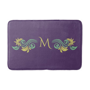 Nature-Inspired custom monogram bath mats