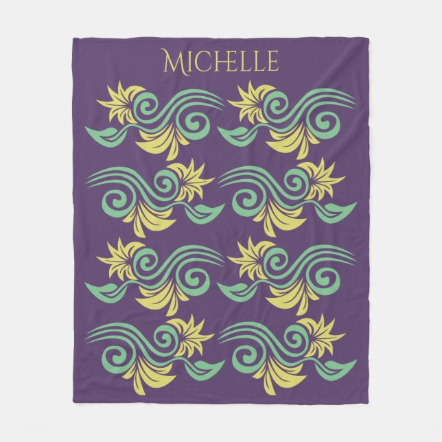 Nature-Inspired custom name fleece blanket (Front)