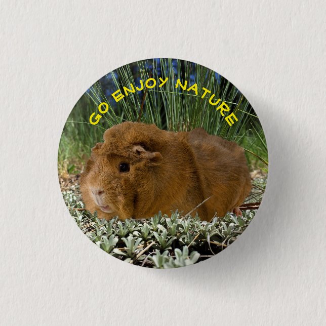 Nature Inspired Cute Guinea Pig Photo Template 3 Cm Round Badge (Front)