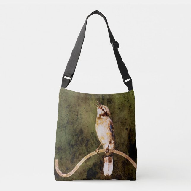 Nature Inspired Dark Moody Blue Jay Crossbody Bag (Front)