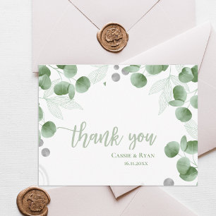 Nature-Inspired Eucalyptus Wedding Thank you Postcard