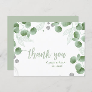 Nature-Inspired Eucalyptus Wedding Thank you Postcard