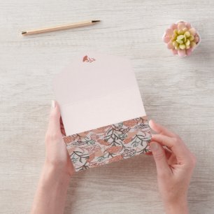 Nature Inspired Floral: Carnation Flower Pattern All In One Invitation