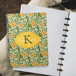 Nature Inspired Green Illustrated Turtles Notebook