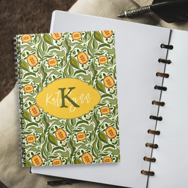Nature Inspired Green Illustrated Turtles School Notebook (Creator Uploaded)