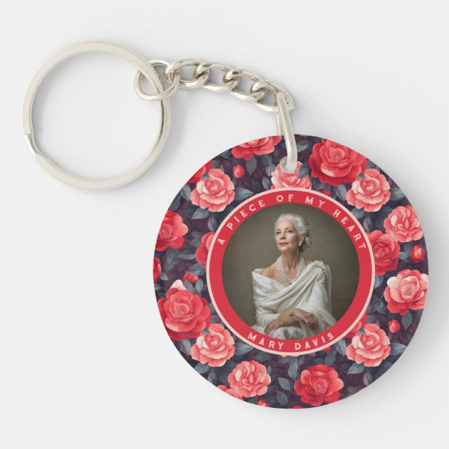 Nature-inspired Housewarming Gift Ideas Rose Flora Key Ring (Front)