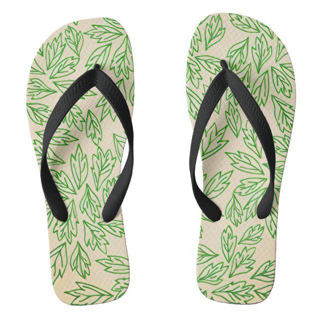 Nature-Inspired Leaf Pattern Footwear Jandals (Footbed)