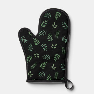 Nature-Inspired Oven Mitt in Green Leaf Print