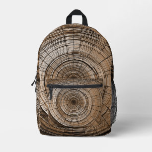 Nature-Inspired Tree Ring Pattern Backpack
