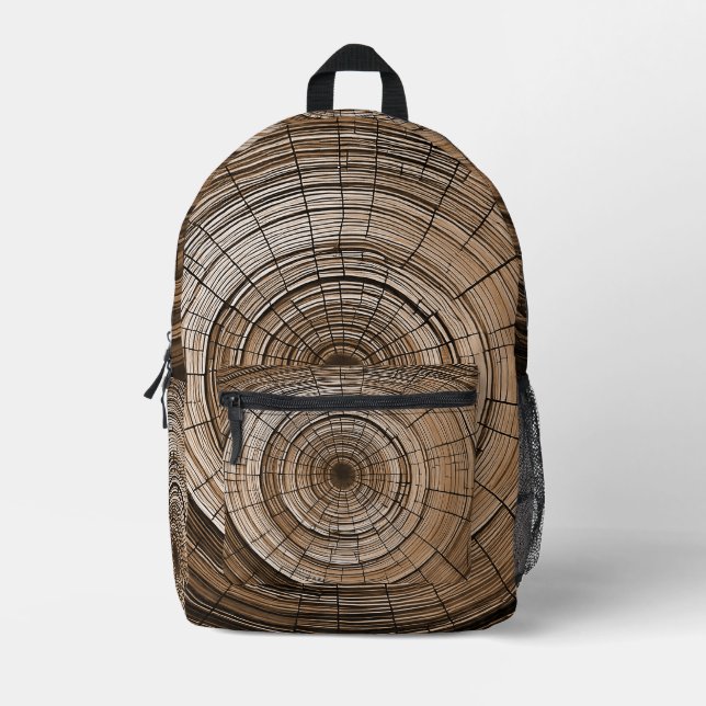 Nature-Inspired Tree Ring Pattern Backpack (Front)