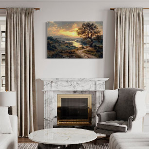 Nature Inspired Vintage Landscape Artwork  Canvas Print