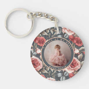 Nature-inspired wedding memory gift Custom rose Key Ring
