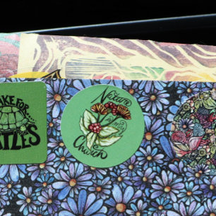 Nature is my church Pagan Green Witch Druid Art Classic Round Sticker