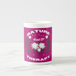 Nature Is My Kind Of Therapy Floral Summer Design Bone China Mug