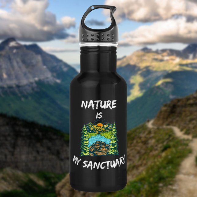 Nature Is My Sanctuary | Inspirational Hiker’s  532 Ml Water Bottle (Creator Uploaded)