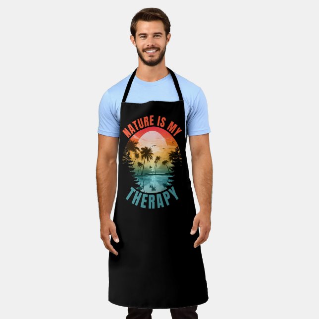 Nature is my therapy summer outdoor gift apron (Worn)