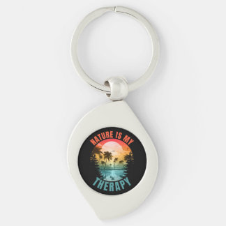 Nature is my therapy summer outdoor gift key ring