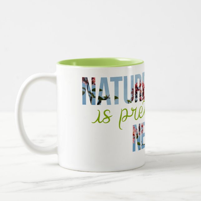 "Nature is pretty Neat" Green Interior Mug (Left)