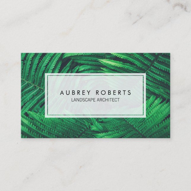 Nature Landscape Architect Fern Plants Business Card (Front)