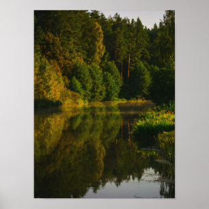 Nature Landscape Lake Scenery Canal Trees Poster