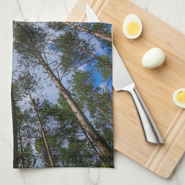 Nature Landscape Look Up Forest Trees Tea Towel (Quarter Fold)