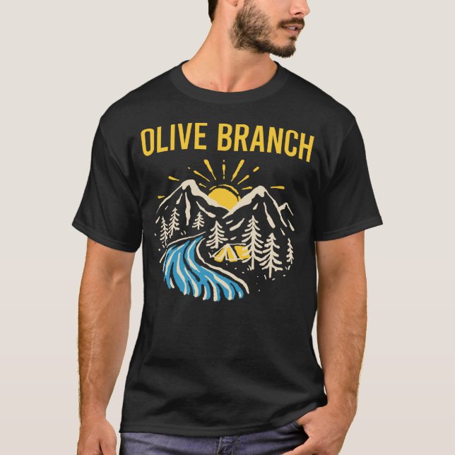 Nature Landscape Olive Branch T-Shirt (Front)