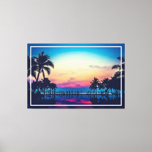 Nature Landscape Pool Palm Trees-25925 Canvas Print