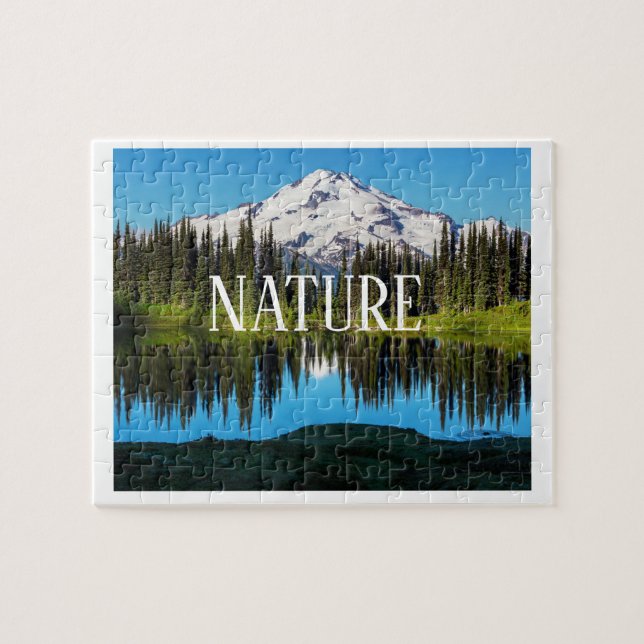 Nature Landscape Puzzle | Mountain, Trees & Lake  (Horizontal)