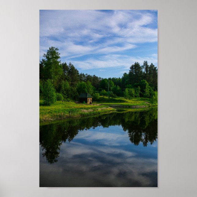 Nature Landscape River Canal Belarus Poster (Front)
