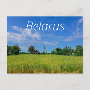 Nature Landscape Rural Huts Scenery Field Belarus Postcard
