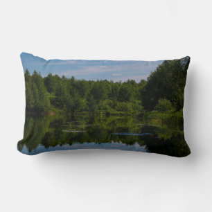 Nature Landscape Scenery Canal Sky Belarus Lumbar Cushion