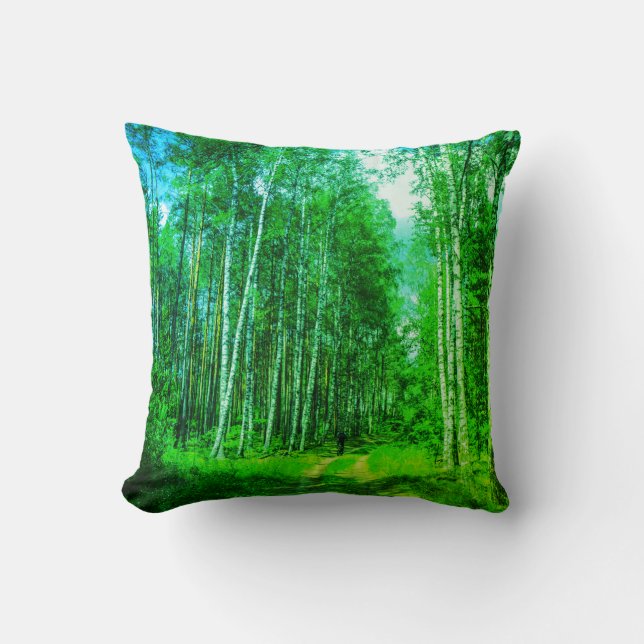 Nature Landscape Scenery Forest Birch Belarus Cushion (Front)