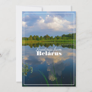 Nature Landscape Scenery Lake Belarus Flat Card