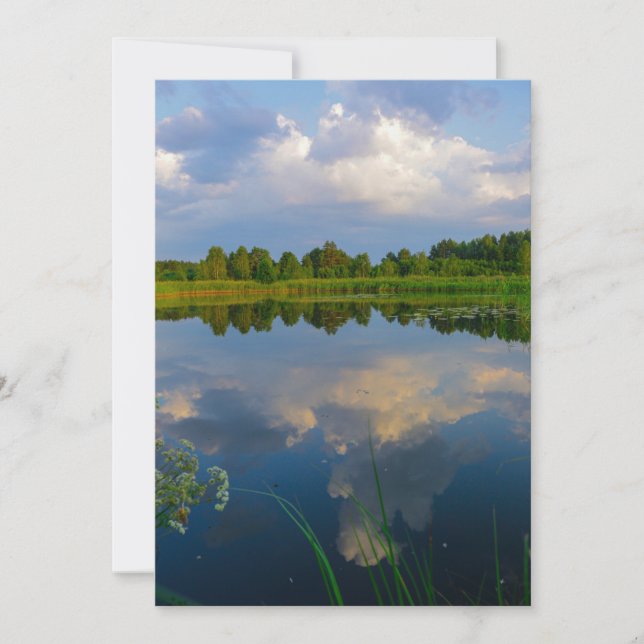 Nature Landscape Scenery Lake Belarus Flat Card (Front)